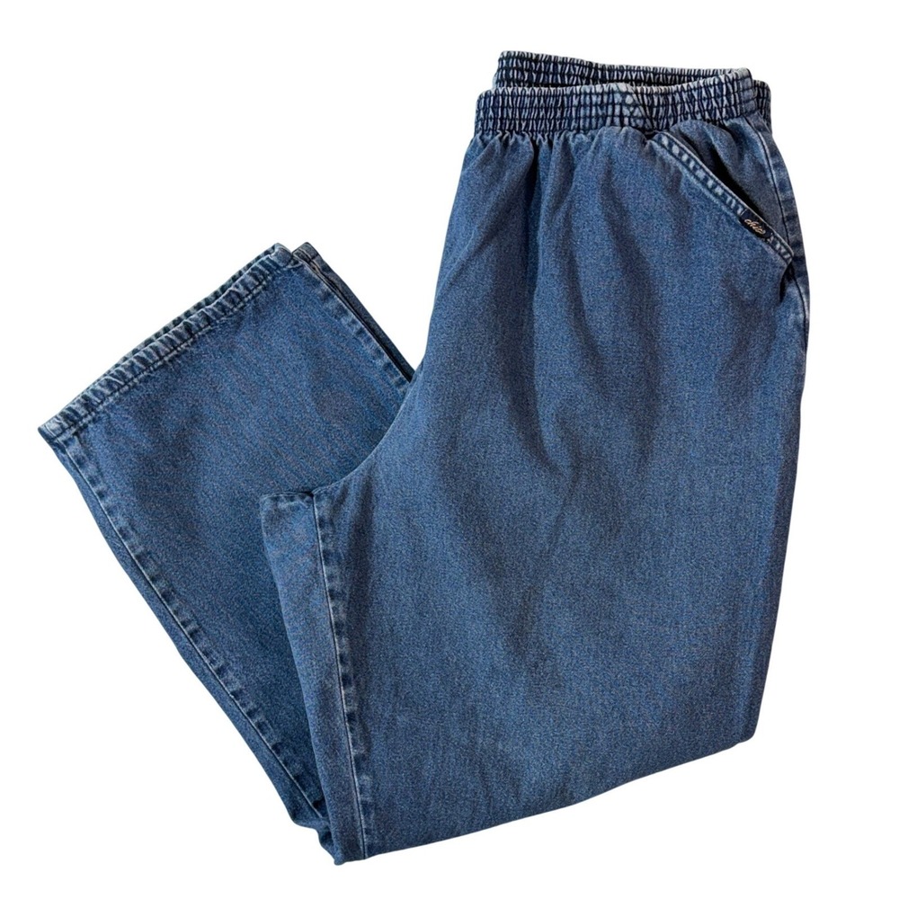 Chic Jeans Elastic Waist Denim Pants 22W Petite Vintage Mom Soft Lightweight